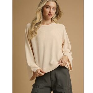 "The Shay" TOP Cream Ribbed Chenille Sweater Top